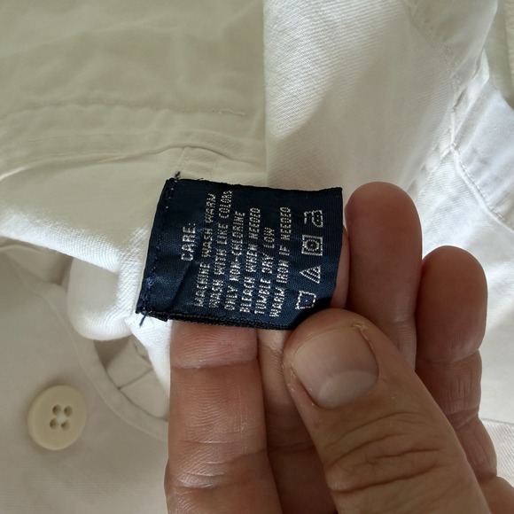 Vintage 2000's Ralph Lauren Cotton Blazer Cropped Jacket Sz 6 White Wide Lapel - Picture 12 of 12